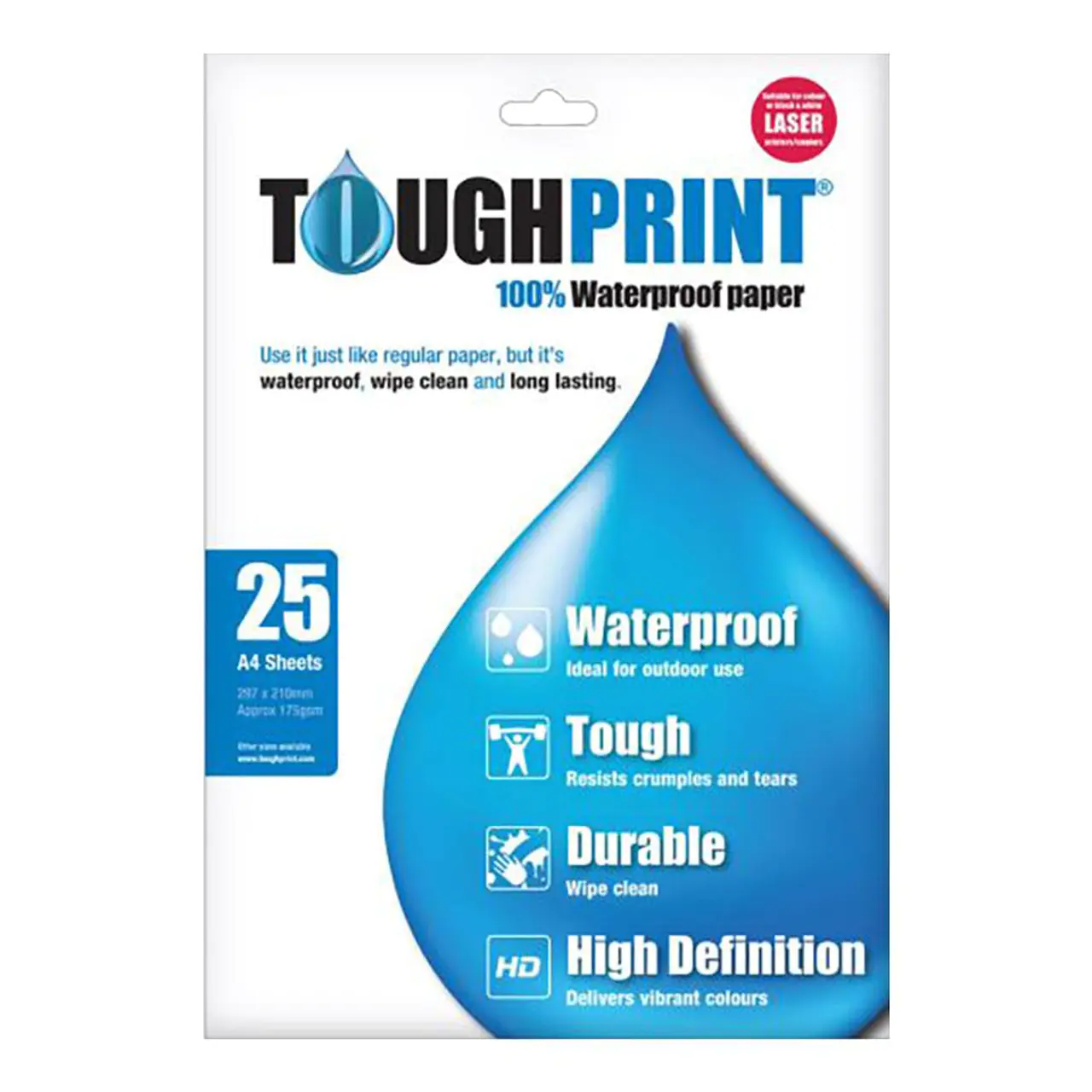 Memory-Map Toughprint A4 Waterproof Paper for Laser Printers