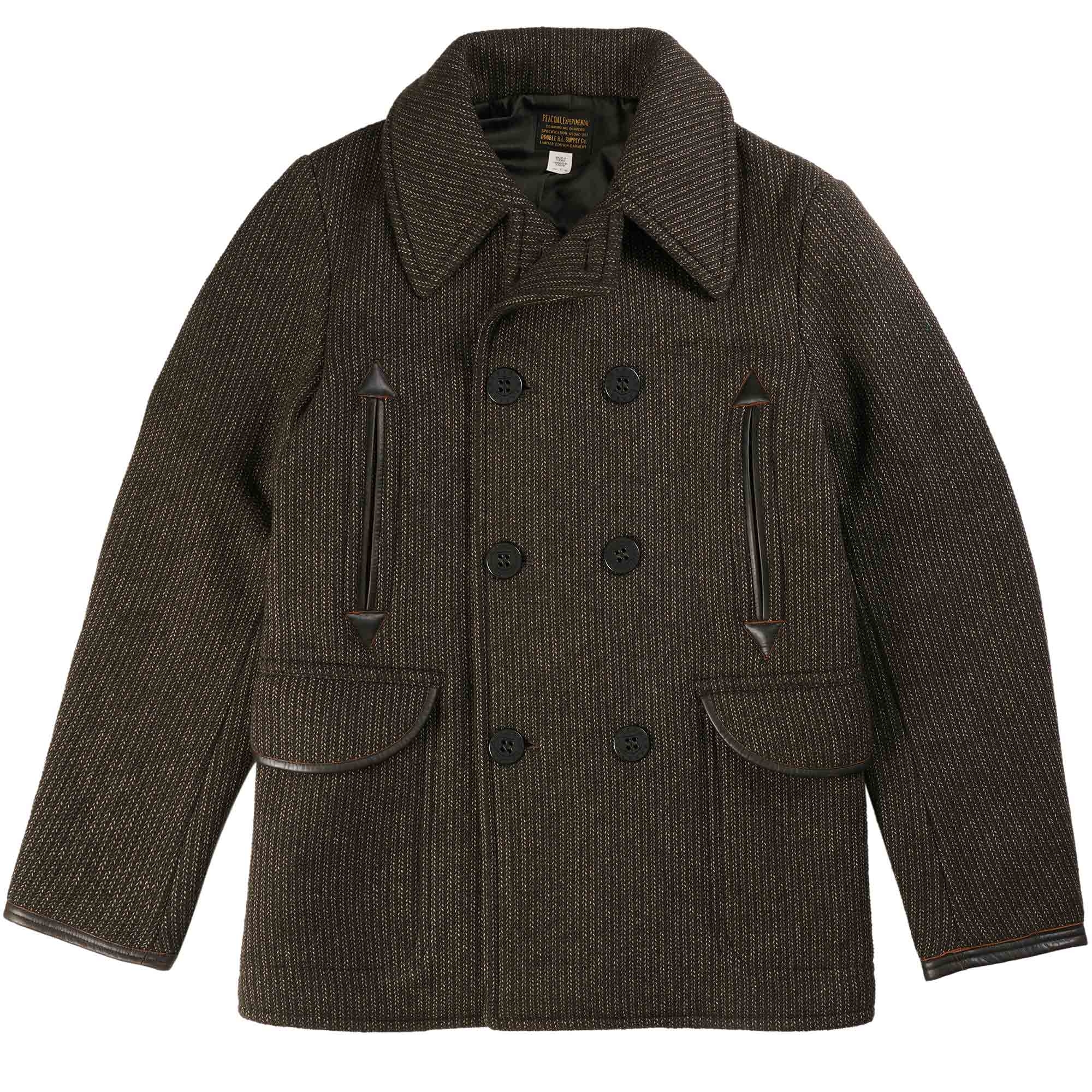 Wool Peacoat Jacket - Charcoal