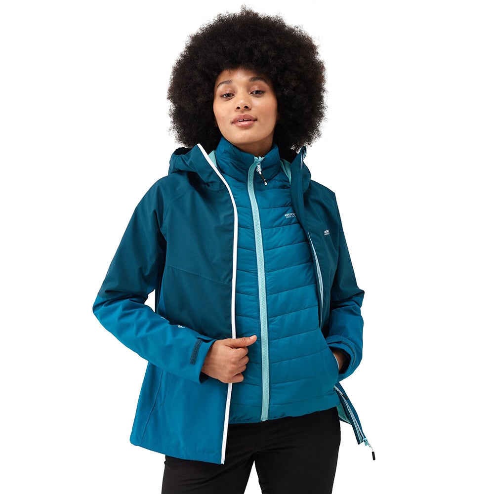 Regatta Womens Wentwood VIII 3 in 1 Waterproof Insulated Jacket (Gulfstream / Reflecting Lake)