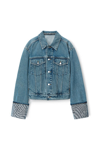 Alexander Wang logo-print buttoned denim jacket