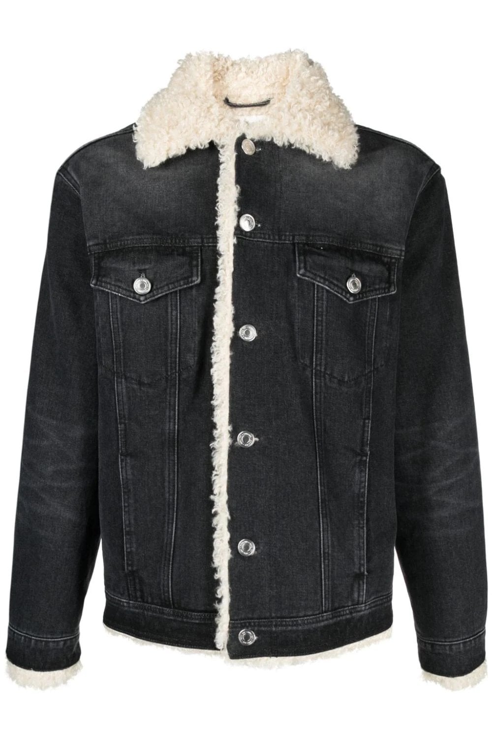 AMI Faux Fur Lined Trucker Jacket (pa_size1: l)