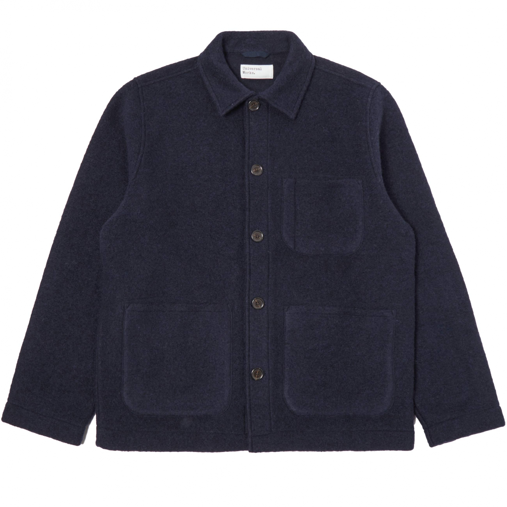 Wool Fleece Field Jacket - Navy
